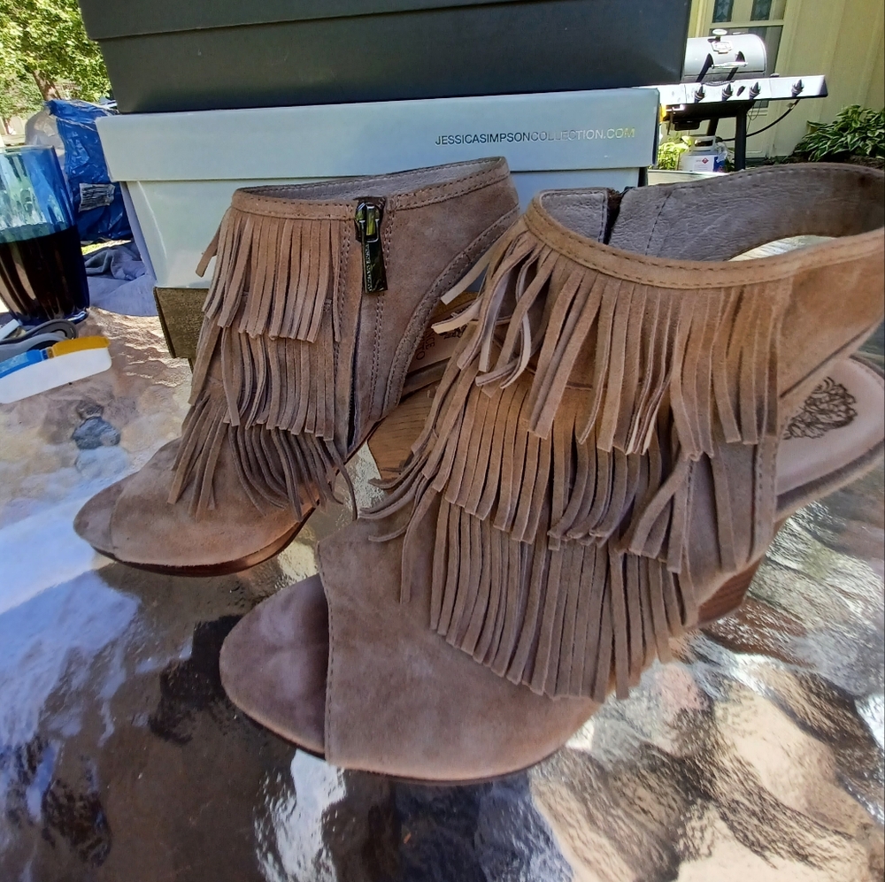Vince Camuto suede fringe sandals